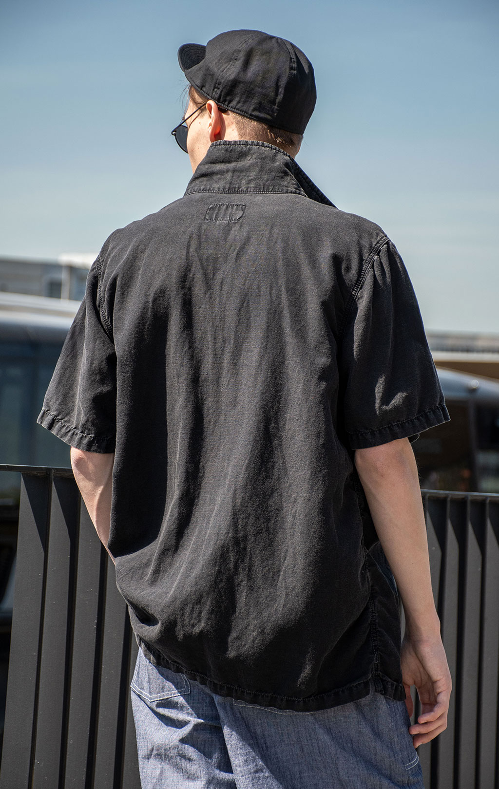 Ветровка-рубашка ALPHA INDUSTRIES SHORT SLEEVE WASHED FATIGUE SHIRT JACKET SS 24 m black 