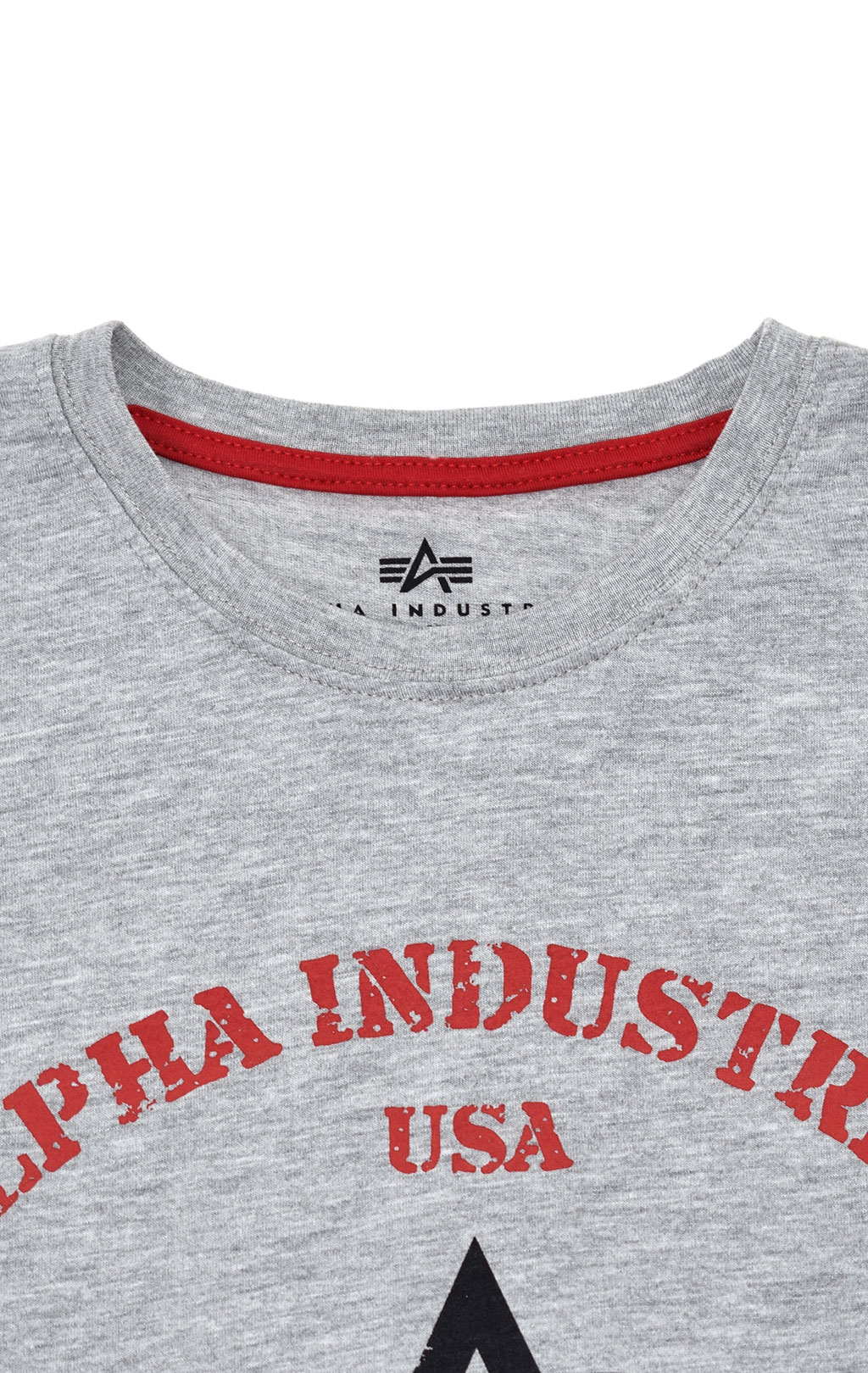 Футболка ALPHA INDUSTRIES AUTHENTIC PRINT grey heather 