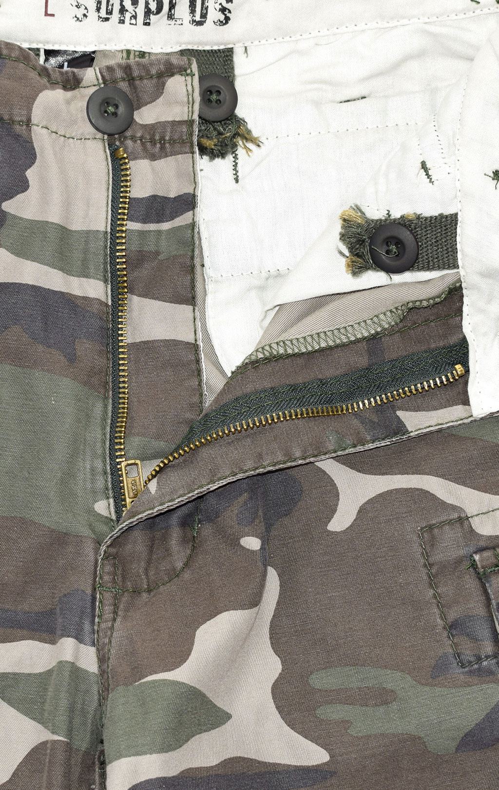 Шорты бриджи Surplus ENGINEER 3/4 VINTAGE camo woodland 