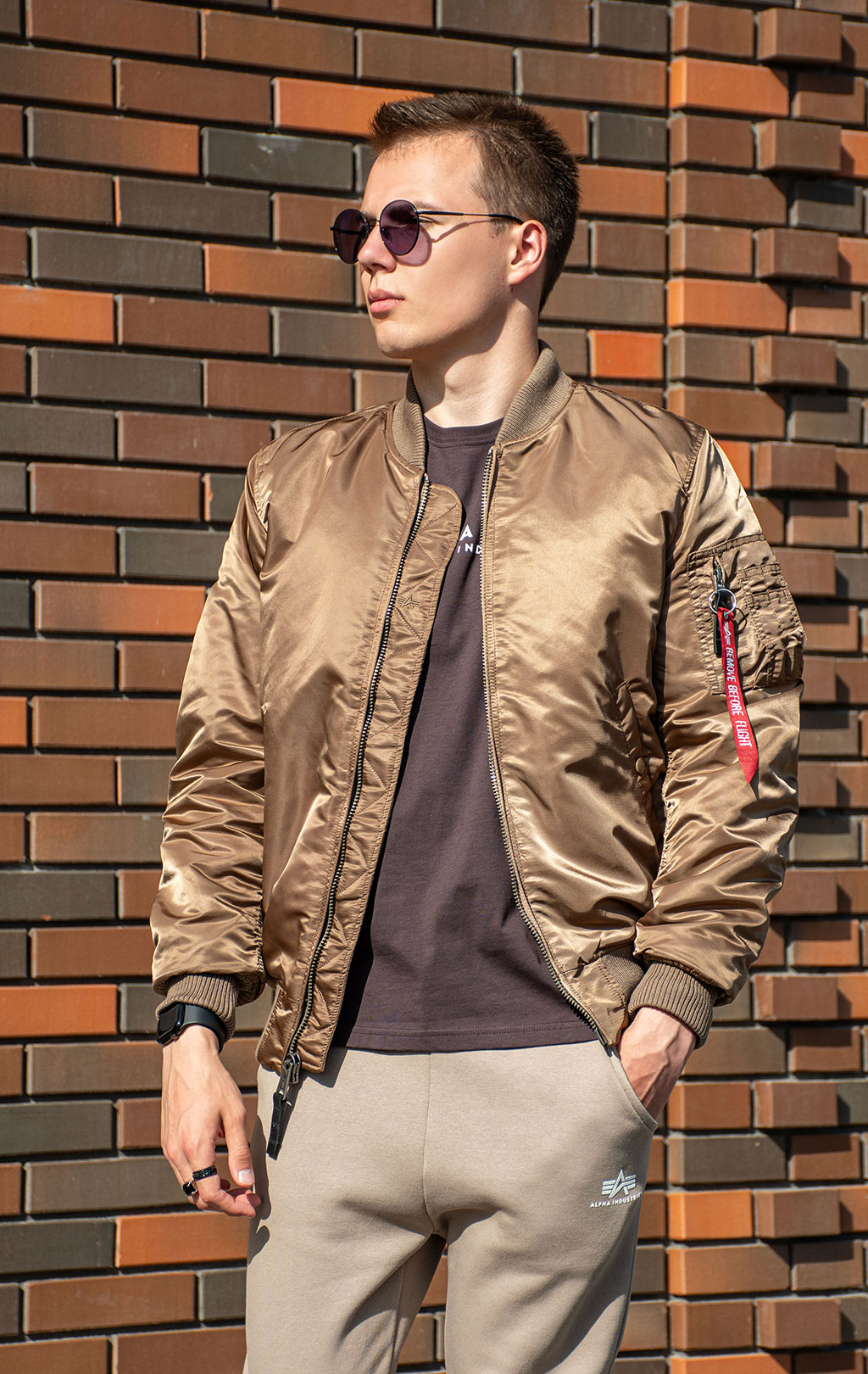 Бомбер ALPHA INDUSTRIES VF 59 LONG MA-1 taupe 