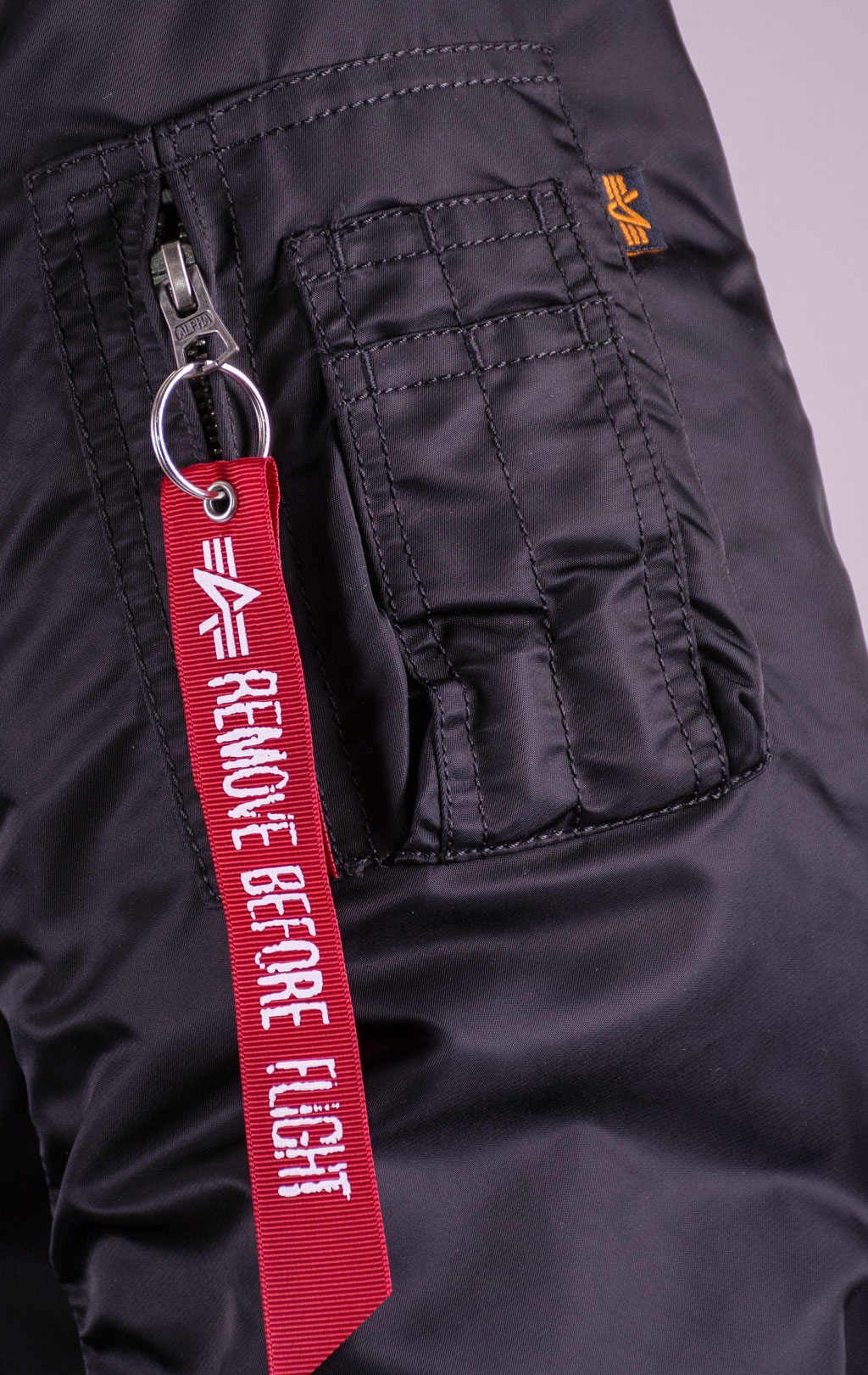 Куртка-бомбер лётная ALPHA INDUSTRIES MA-1 D-Tec SE black/orange 
