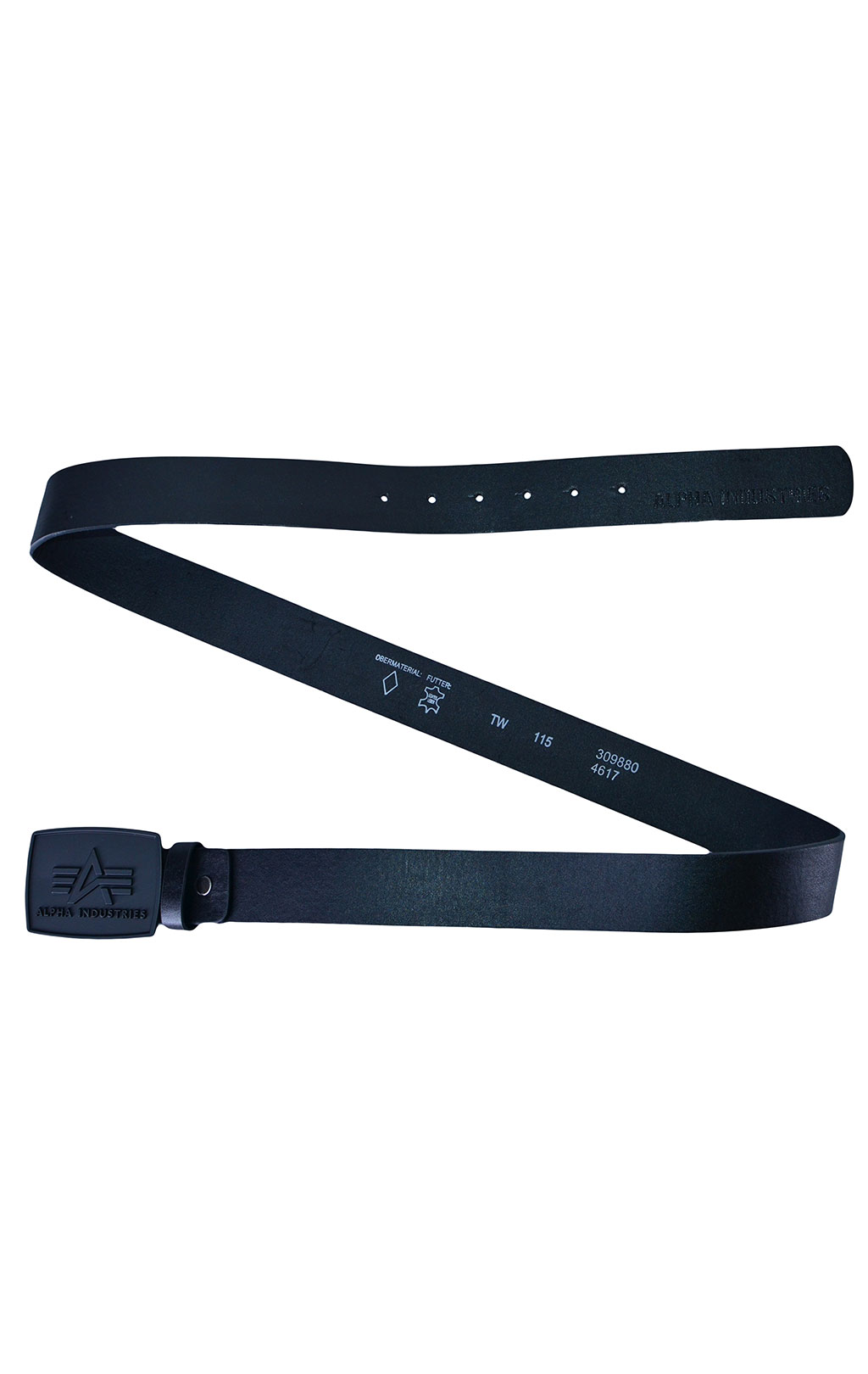 Ремень ALPHA INDUSTRIES ALL BLACK BELT кожа black 