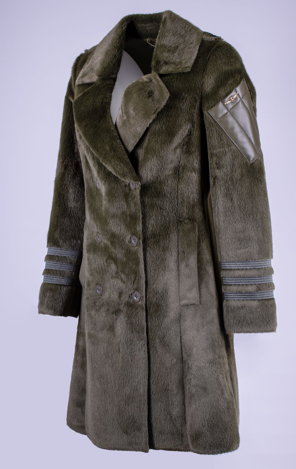 Женское пальто меховое AERONAUTICA MILITARE FW 26/27/CN olivine (AB 3068) 