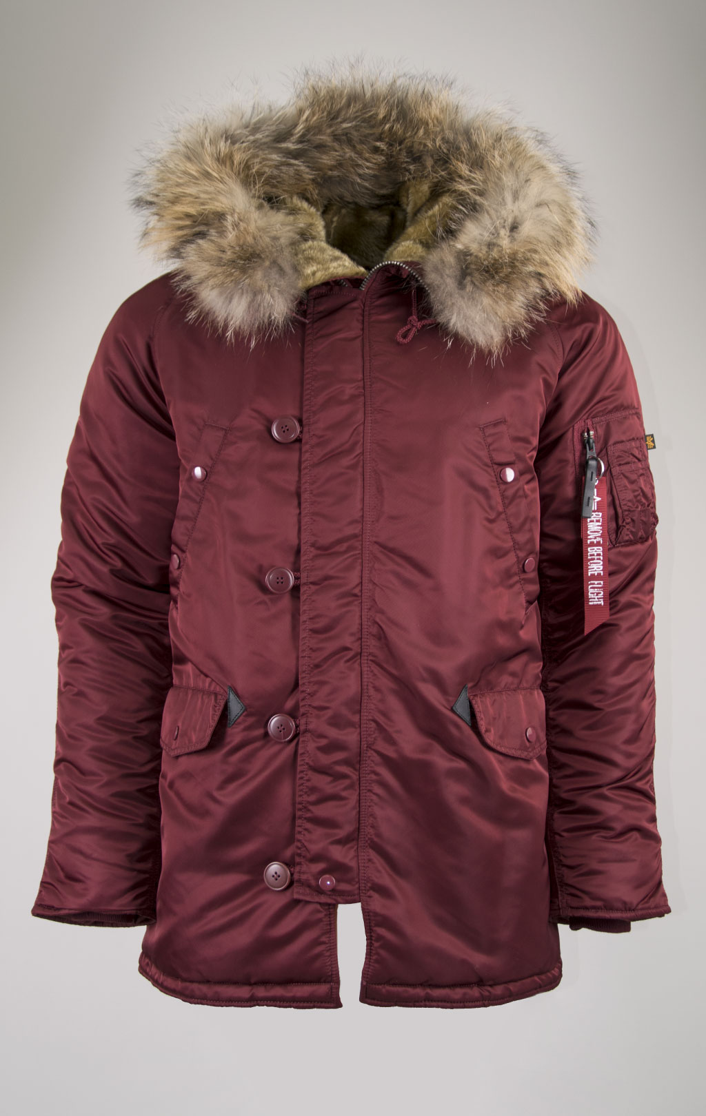 Аляска ALPHA INDUSTRIES VF 59 N-3B натур. мех burgundy 