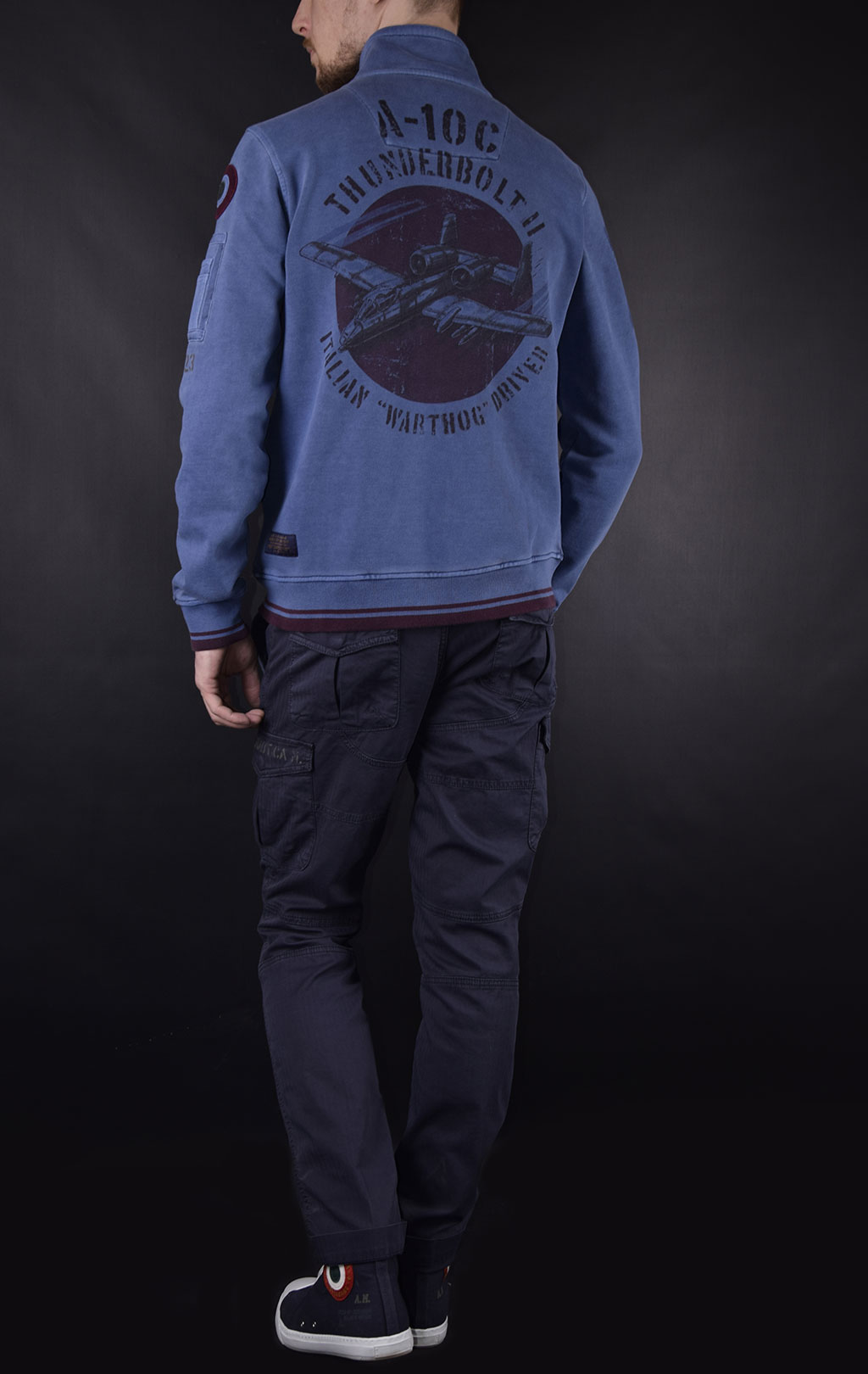 Толстовка AERONAUTICA MILITARE SS19 blue aperto (FE 1373) 