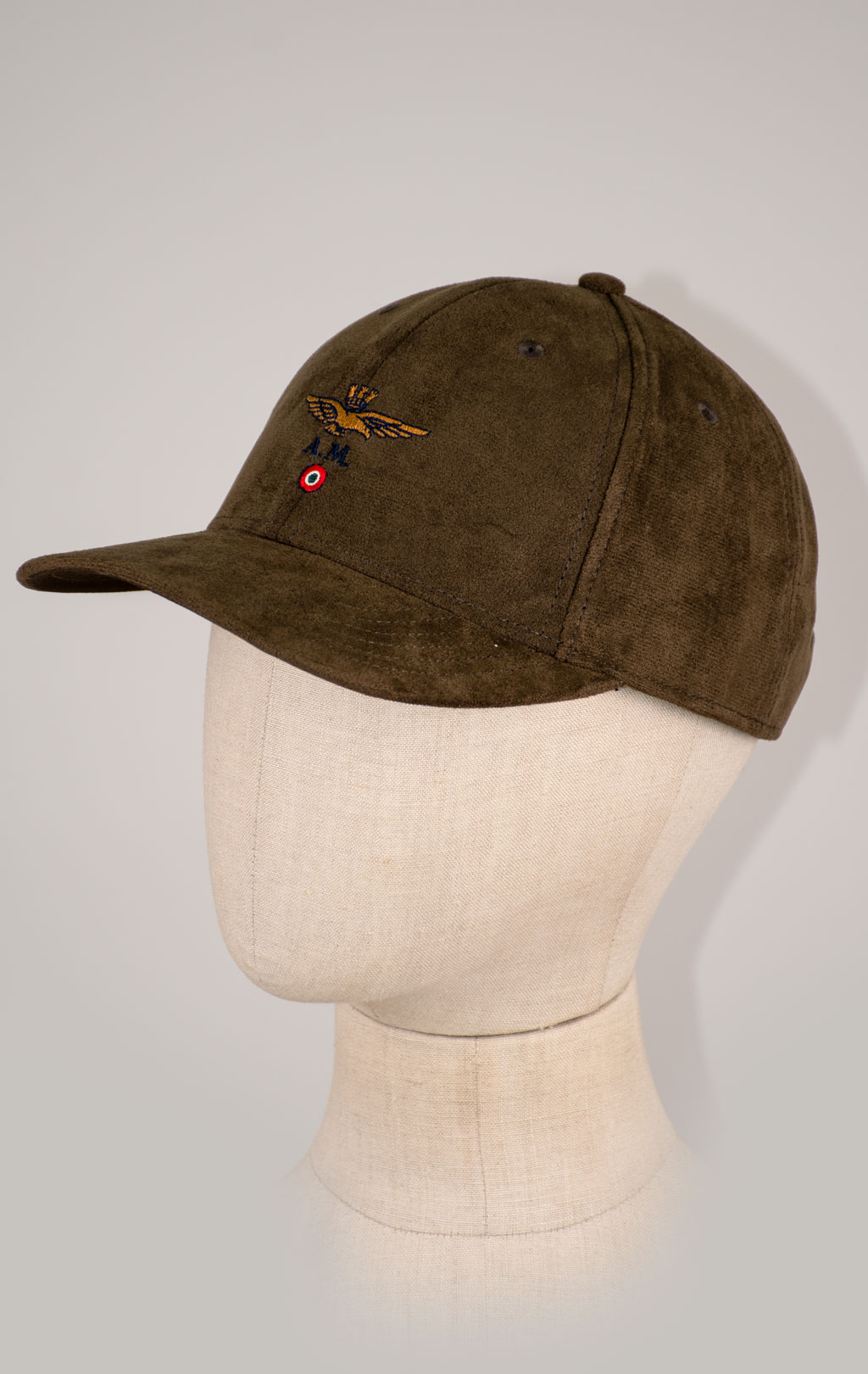 Бейсболка AERONAUTICA MILITARE искусственная замша FW 25/26/CN dark brown (HA 1229) 