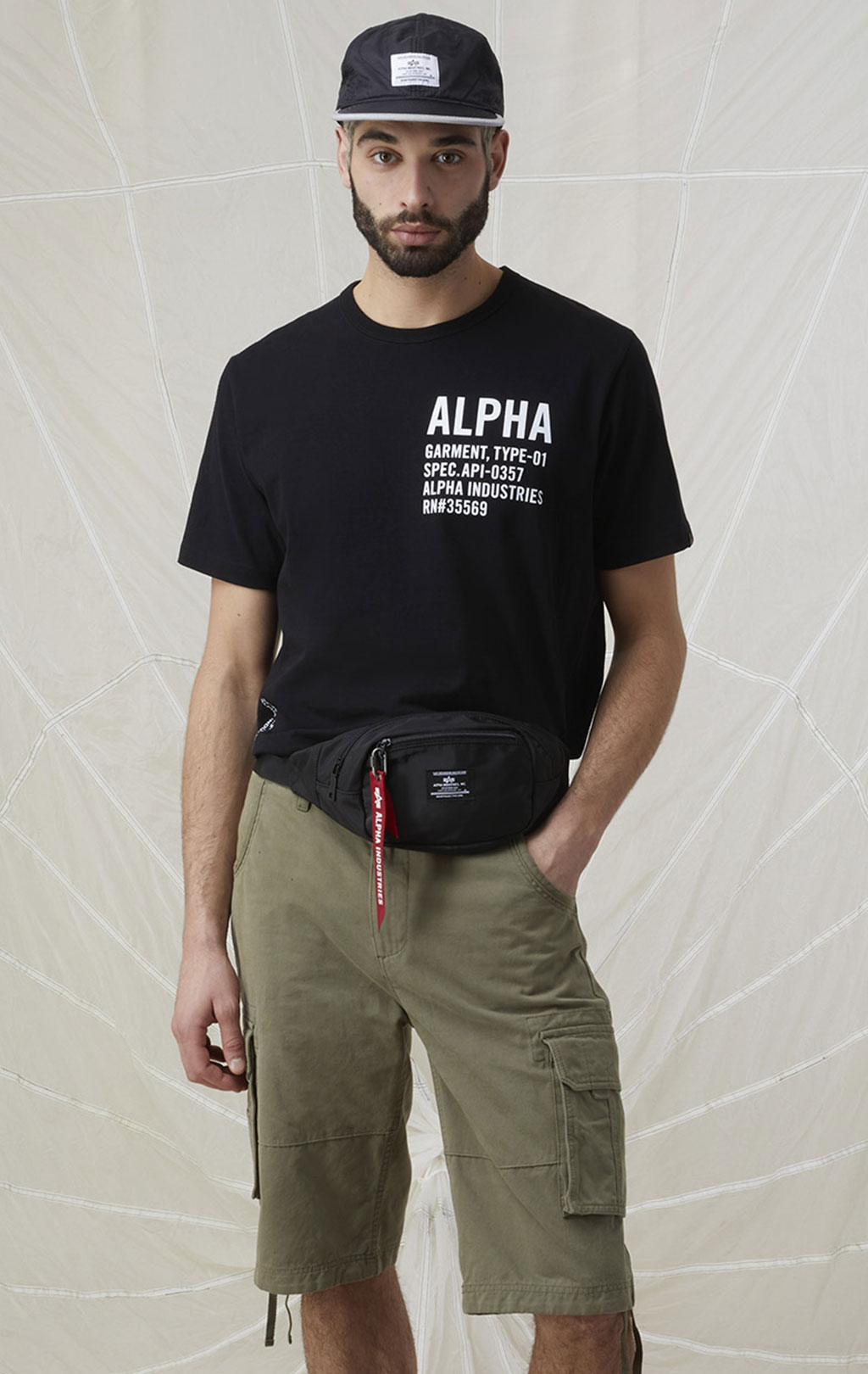 Сумка поясная ALPHA INDUSTRIES CREW WAIST BAG SS 23 black 