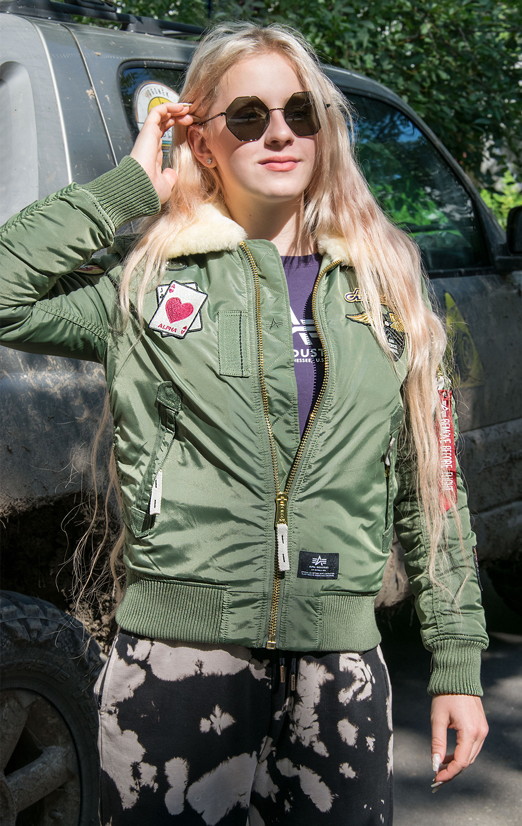 Женская куртка-пилот ALPHA INDUSTRIES INJECTOR-III CUSTOM sage green 