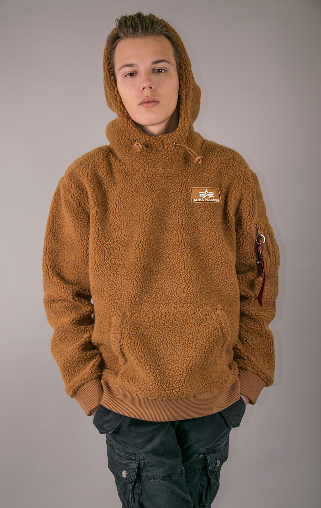 Толстовка ALPHA INDUSTRIES TEDDY HOODY camel 