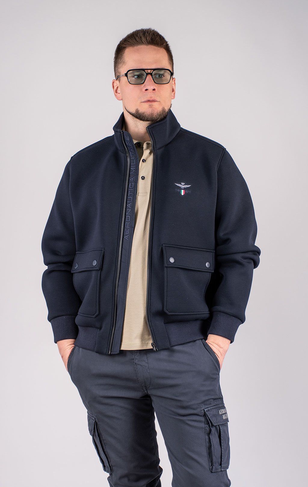 Ветровка AERONAUTICA MILITARE SS 25 m/CN blue navy (AB 2203) 