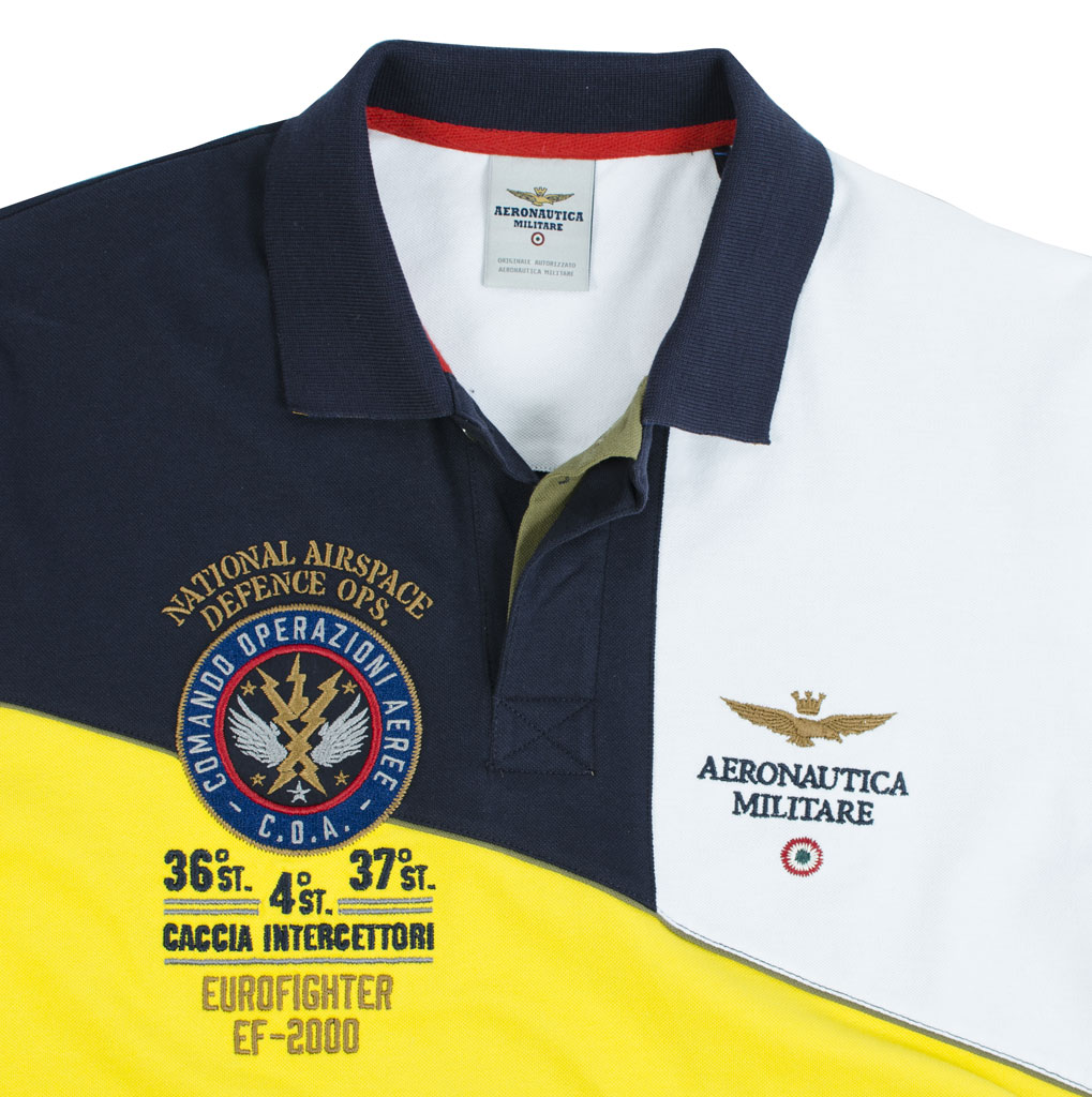 Футболка-поло AERONAUTICA MILITARE blue/bianco/giallo (PO 1156) 