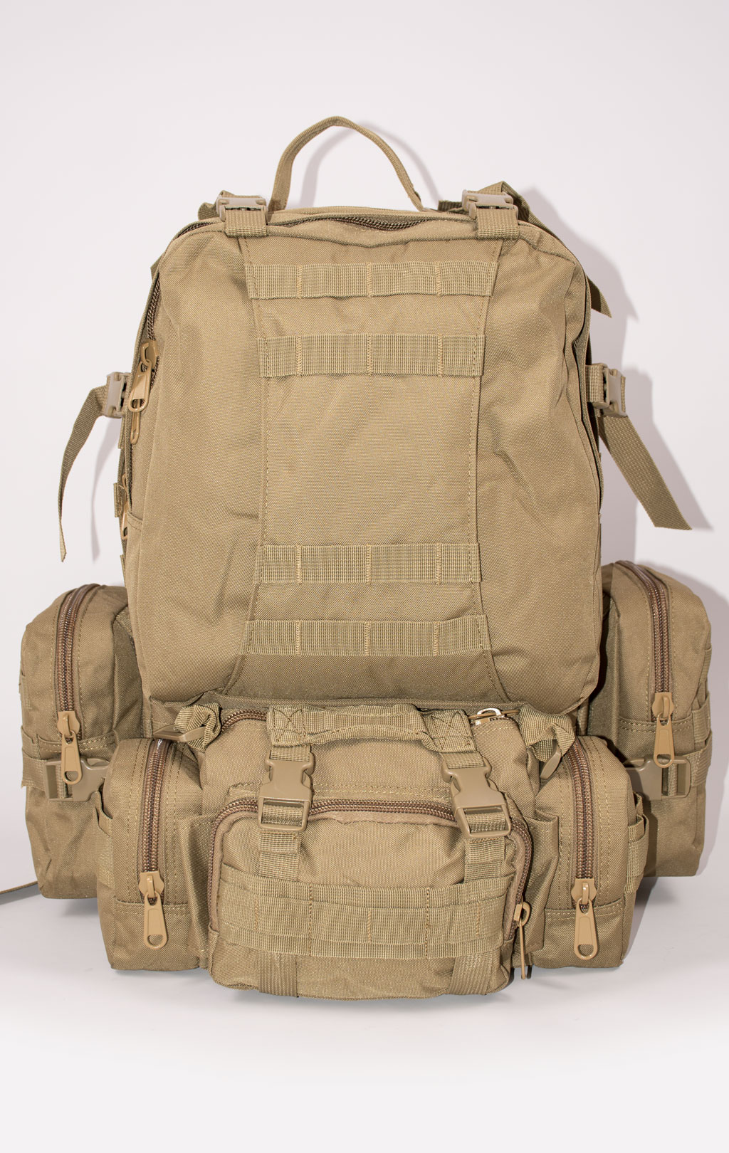 Рюкзак тактический ASSAULT 60L с поясной сумкой + 2 подсумка coyote BS-016 Китай
