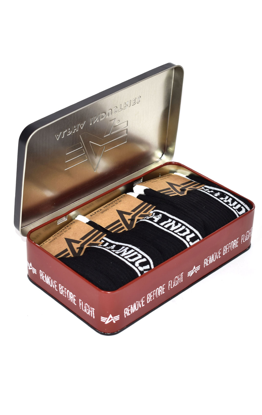 Носки ALPHA INDUSTRIES ALPHA IND. SIDE STRIPE SOCKS (упаковка 3 пары) black 