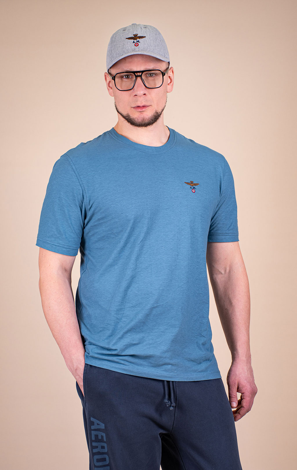 Футболка AERONAUTICA MILITARE big size SS 26/TR dusty blue (TS 2509) 