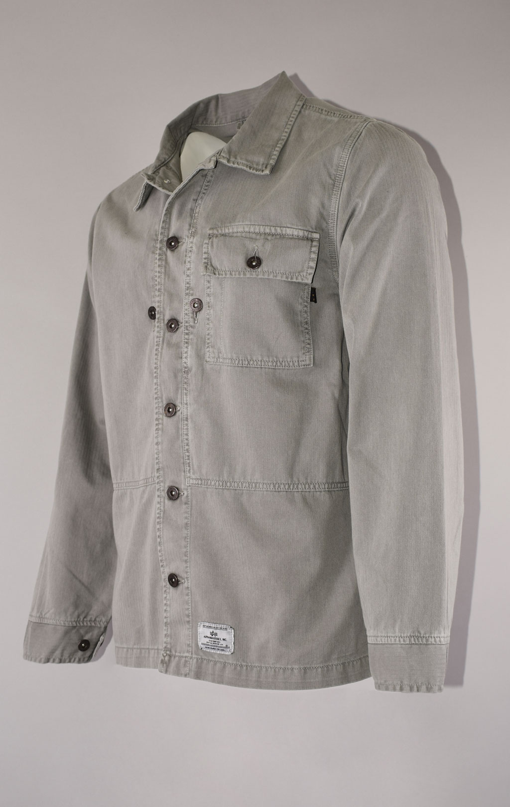 Ветровка ALPHA INDUSTRIES SHIRT JACKET P 44 SS 22 m vintage grey 