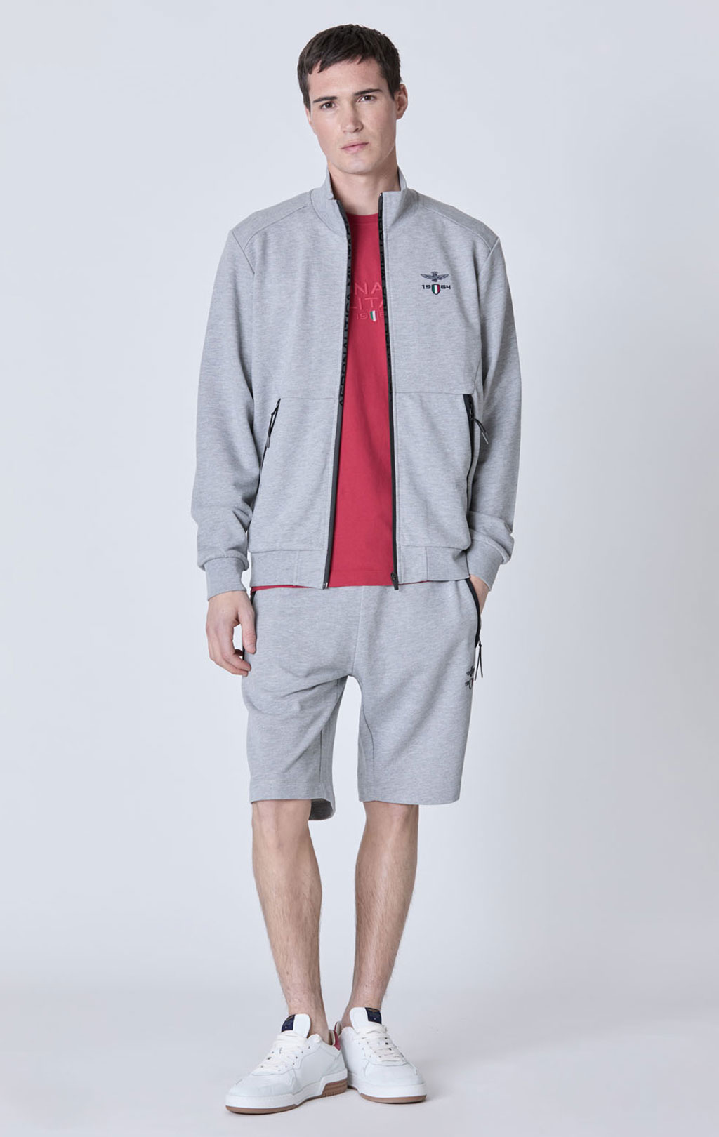 Шорты трикотажные AERONAUTICA MILITARE SS 25 m/TR grigio melange (BA 014) 