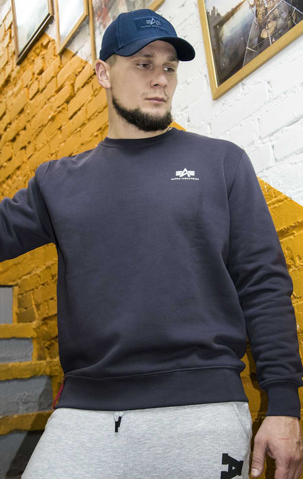 Alpha industries shop sweatshirt grey