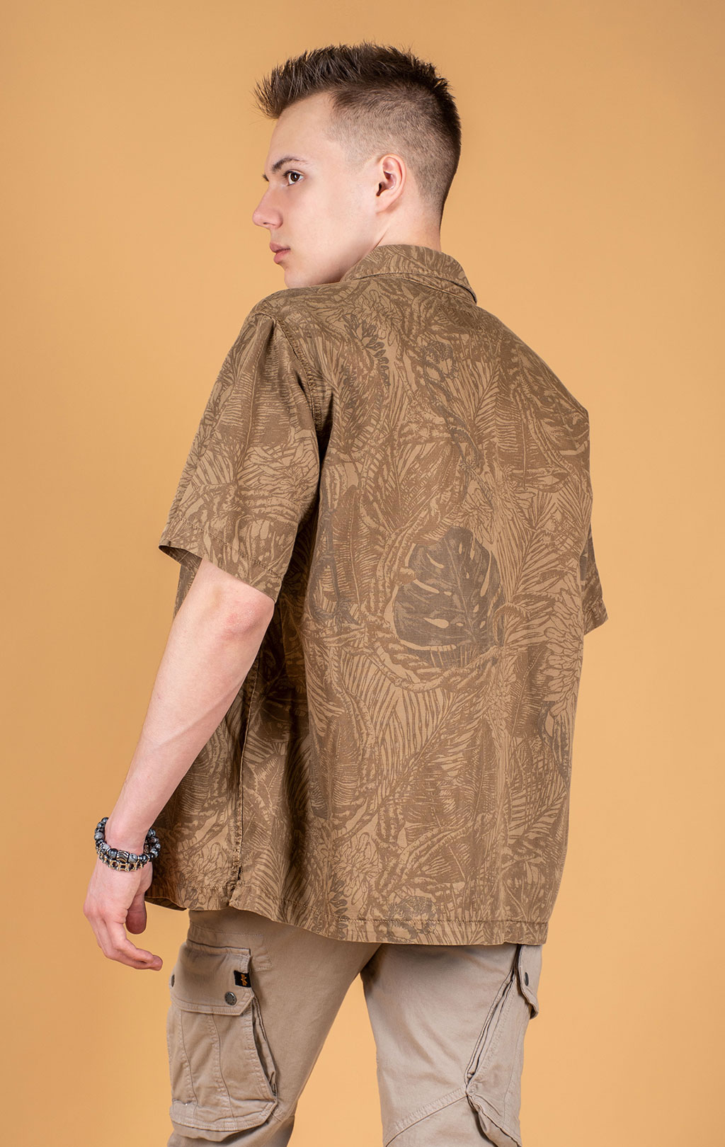 Рубашка ALPHA INDUSTRIES BOTANIC JUNGLE CAMO SS SHIRT SS 25 m brown botanic jungle camo 