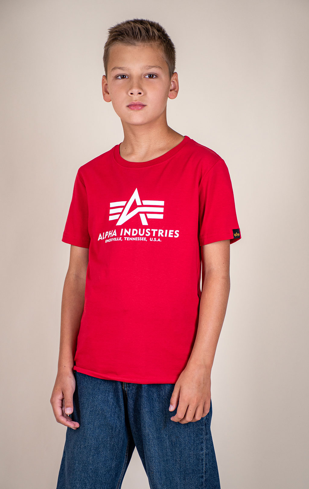 Детская футболка ALPHA INDUSTRIES BASIC T speed red 