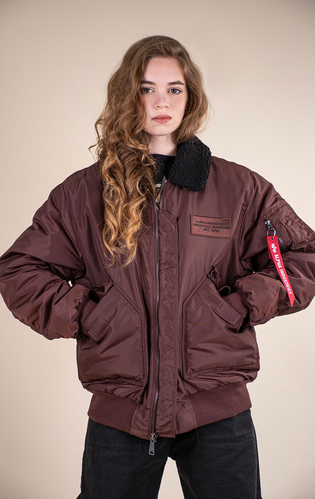 Куртка лётная ALPHA INDUSTRIES CWU 45/P RELAXED FIT FLIGHT JACKET (OXFORD SC) FW 26/27 cocoa 