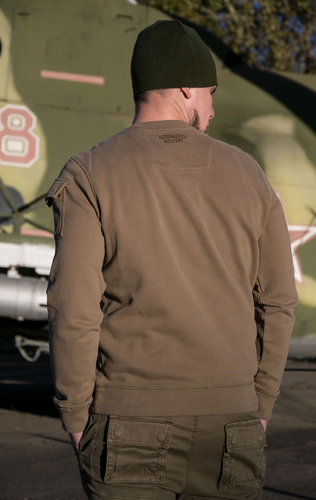 Свитшот AERONAUTICA MILITARE FW 21/22/TR verde militare (FE 1636) 