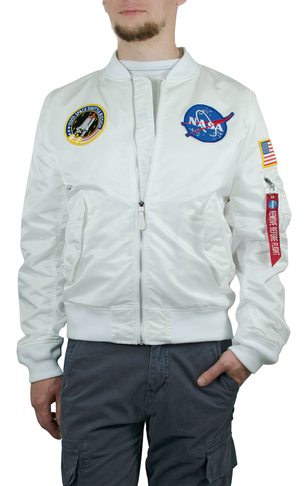 Ветровка ALPHA INDUSTRIES L-2B NASA white 