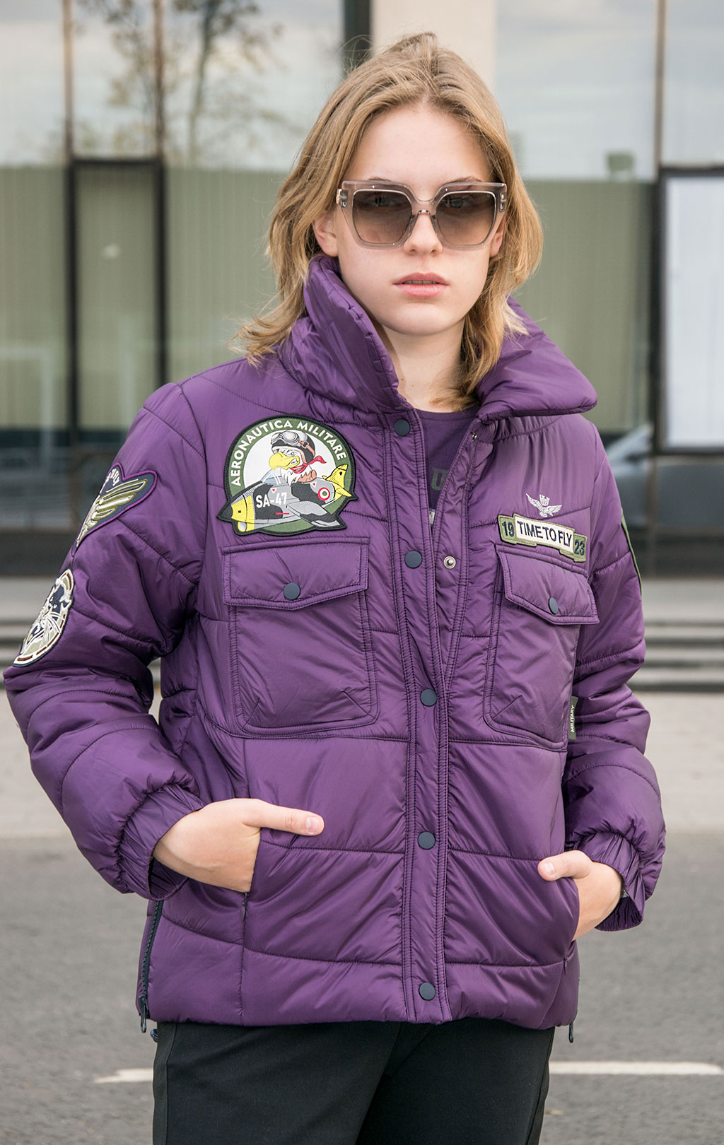 Женская куртка AERONAUTICA MILITARE FW 23/24 m/CN viola (AB 2119) 