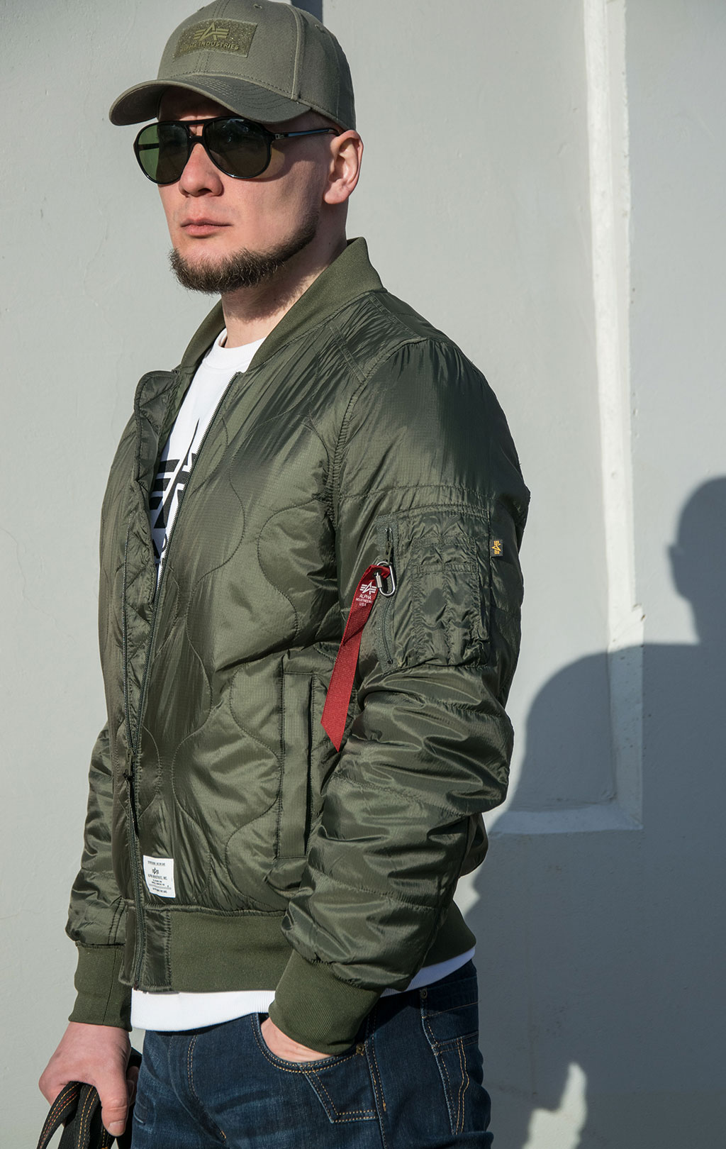 Ветровка-бомбер лётная ALPHA INDUSTRIES QUILTED FLIGHT JACKET L-2B SS 22 m dark green 