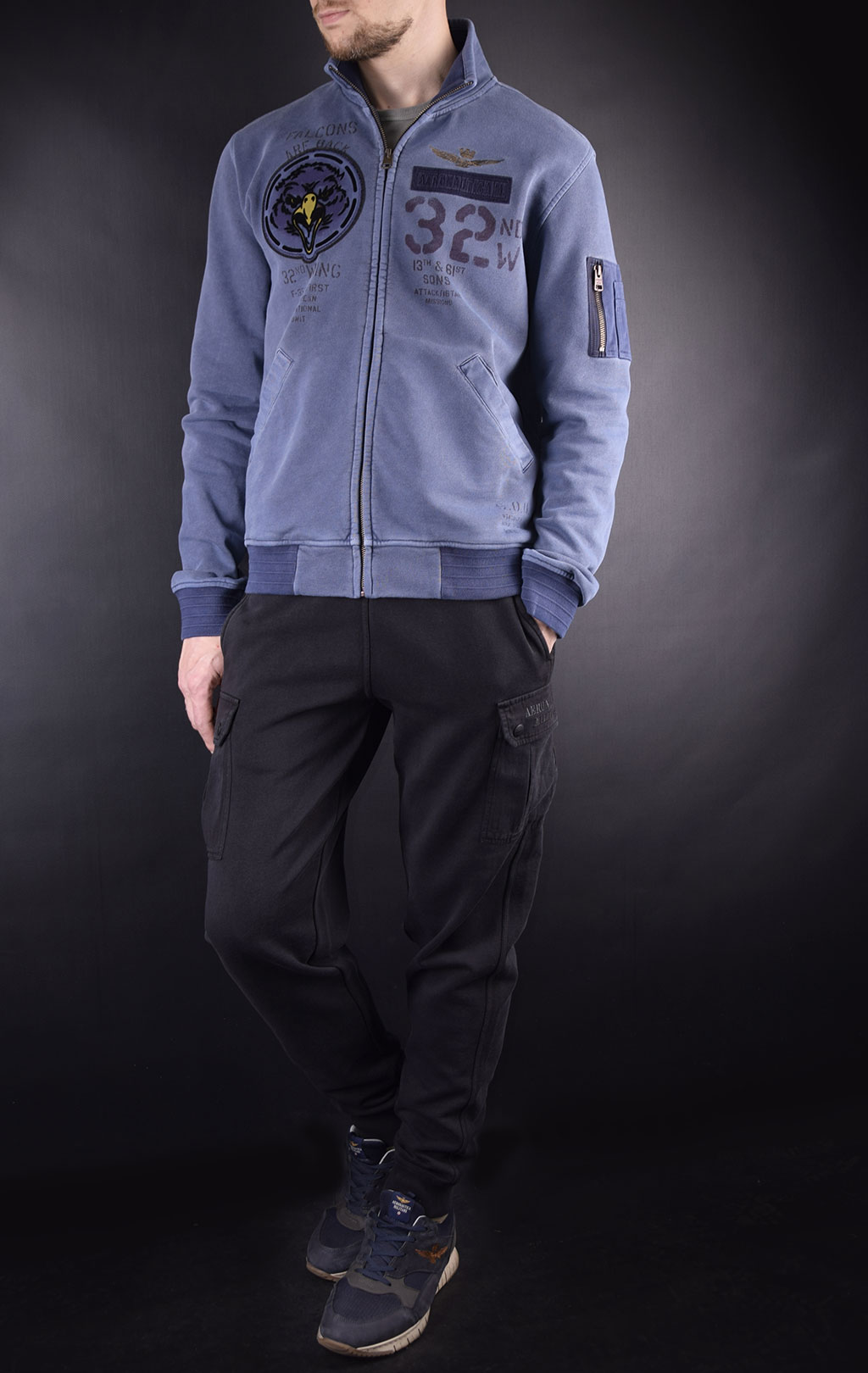 Толстовка AERONAUTICA MILITARE blue navy (FE 1328) 