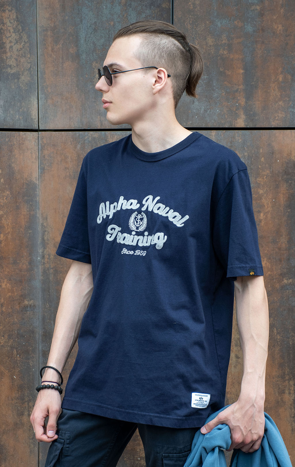 Футболка ALPHA INDUSTRIES ALPHA NAVAL TRAINING TEE SS 24 replica blue 