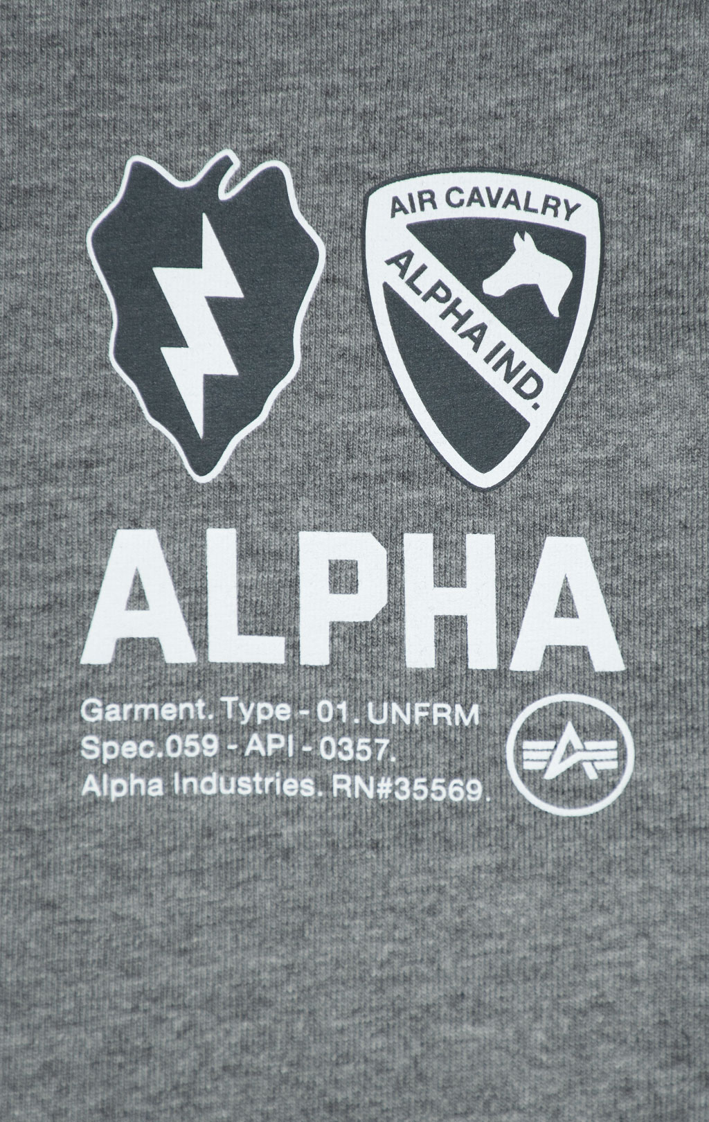 Футболка ALPHA INDUSTRIES UNFRM AIR CAVALRY TEE SS 25 m medium charcoal heather 