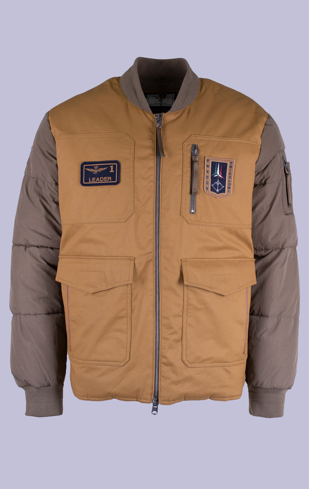 Куртка-пилот AERONAUTICA MILITARE FW 26/27/CN caffelatte/yellow curry (AB 3081) 