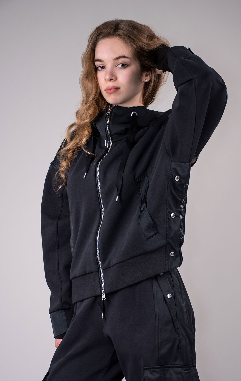 Женская толстовка с капюшоном PARAJUMPERS KINGA на молнии FW 24/25 pencil 