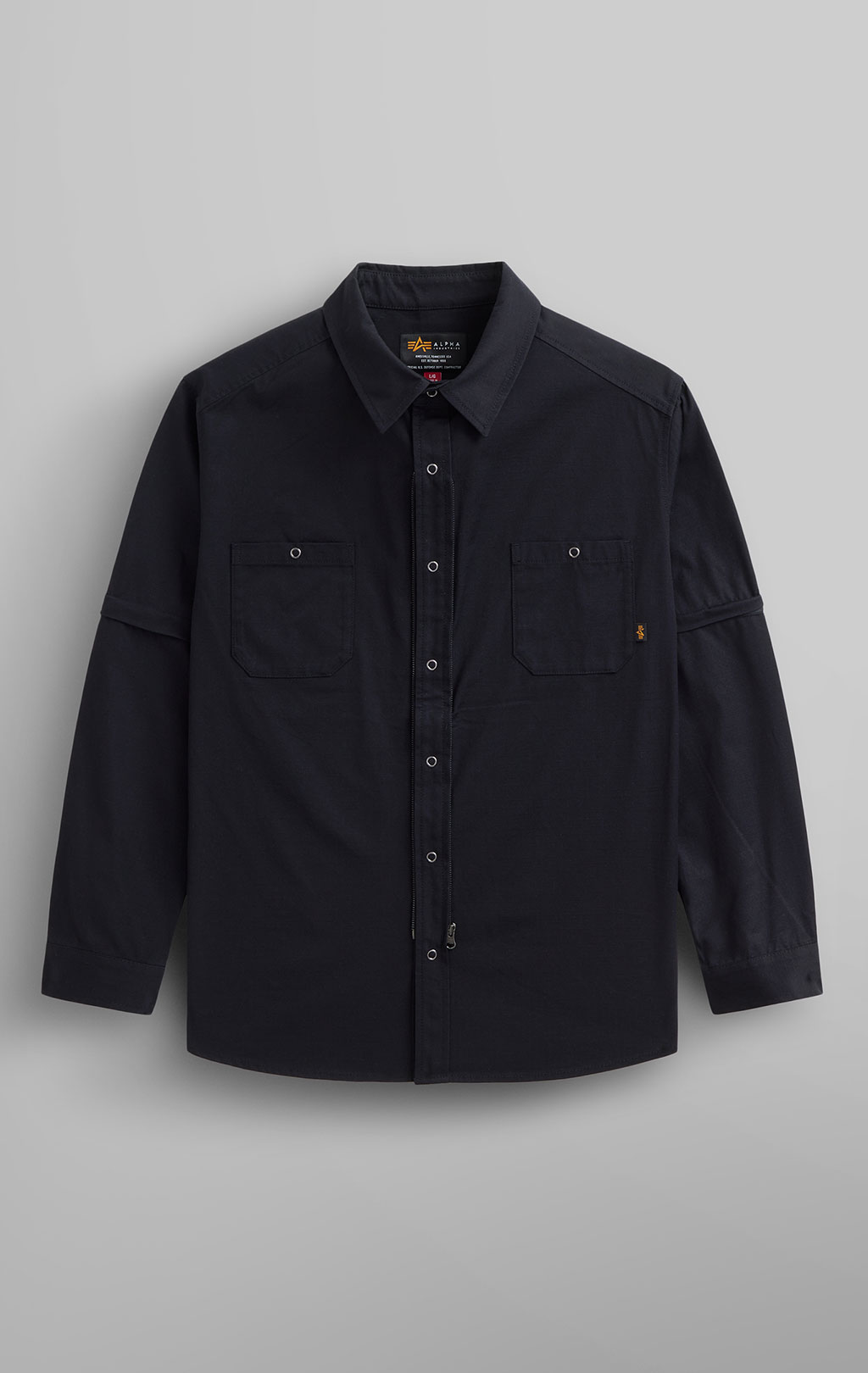 Ветровка трансформер ALPHA INDUSTRIES C-1 MOD SHIRT JACKET SS 24 m black 