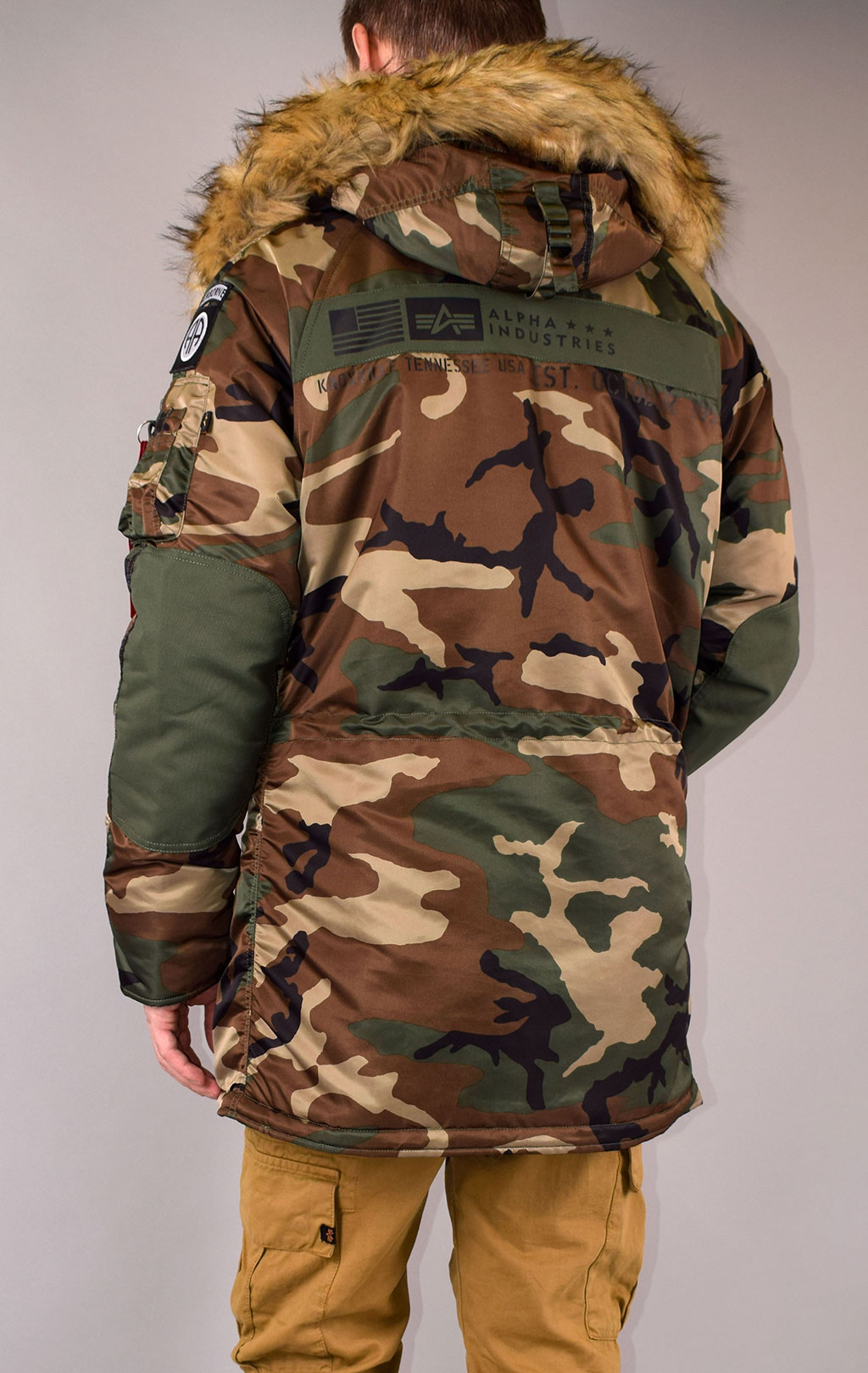 Аляска ALPHA INDUSTRIES AIRBORNE N-3B camo woodland 65 