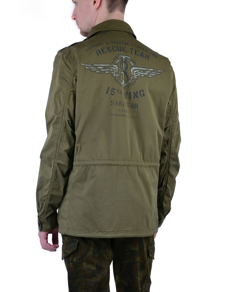 Ветровка AERONAUTICA MILITARE FIELD JACKET M-65 green military (AB 1663) 