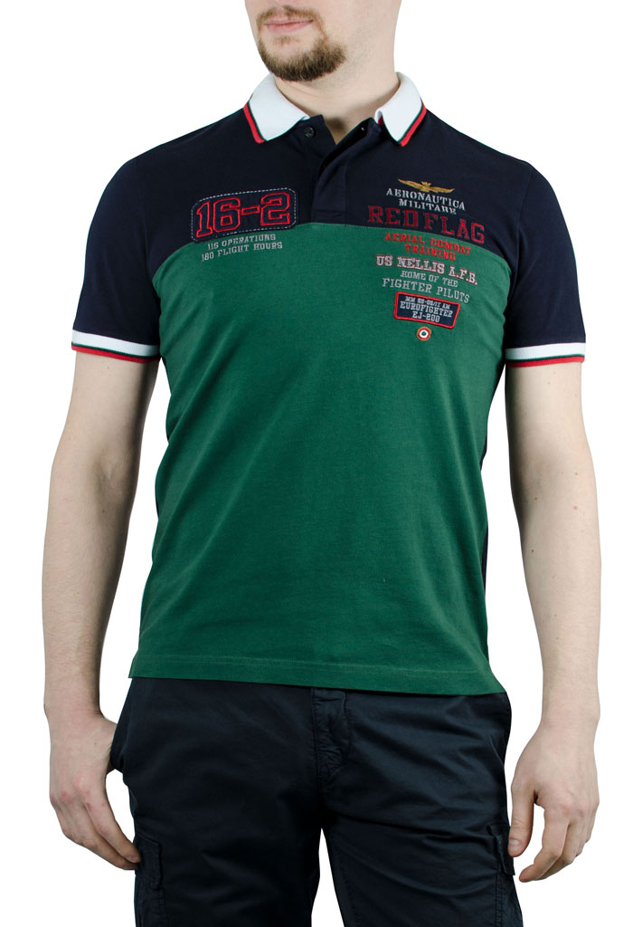 Футболка-поло AERONAUTICA MILITARE blue/verde (PO 1127) 