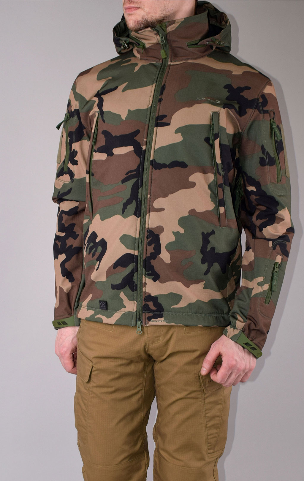 Куртка тактическая softshell Pentagon мембрана ARTAXES Soft Shell camo woodland 08011 