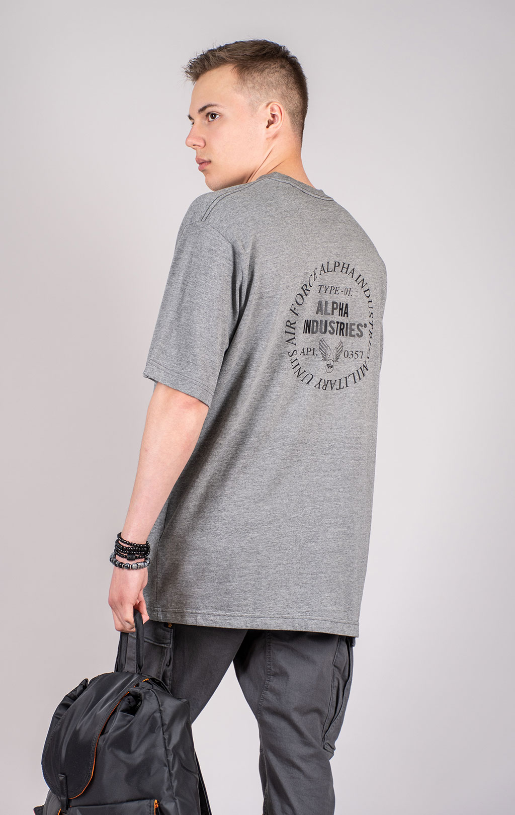 Футболка ALPHA INDUSTRIES UNFRM TYPE-01 TEE SS 25 m medium charcoal heather 