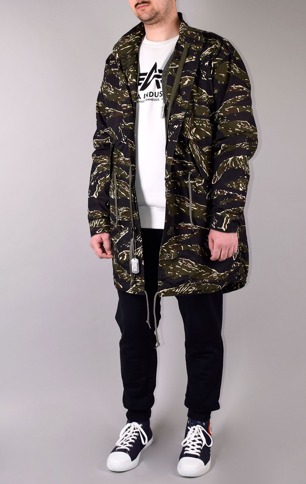 Парка ALPHA INDUSTRIES DEFENDER FISHTAIL original fit tiger camo 