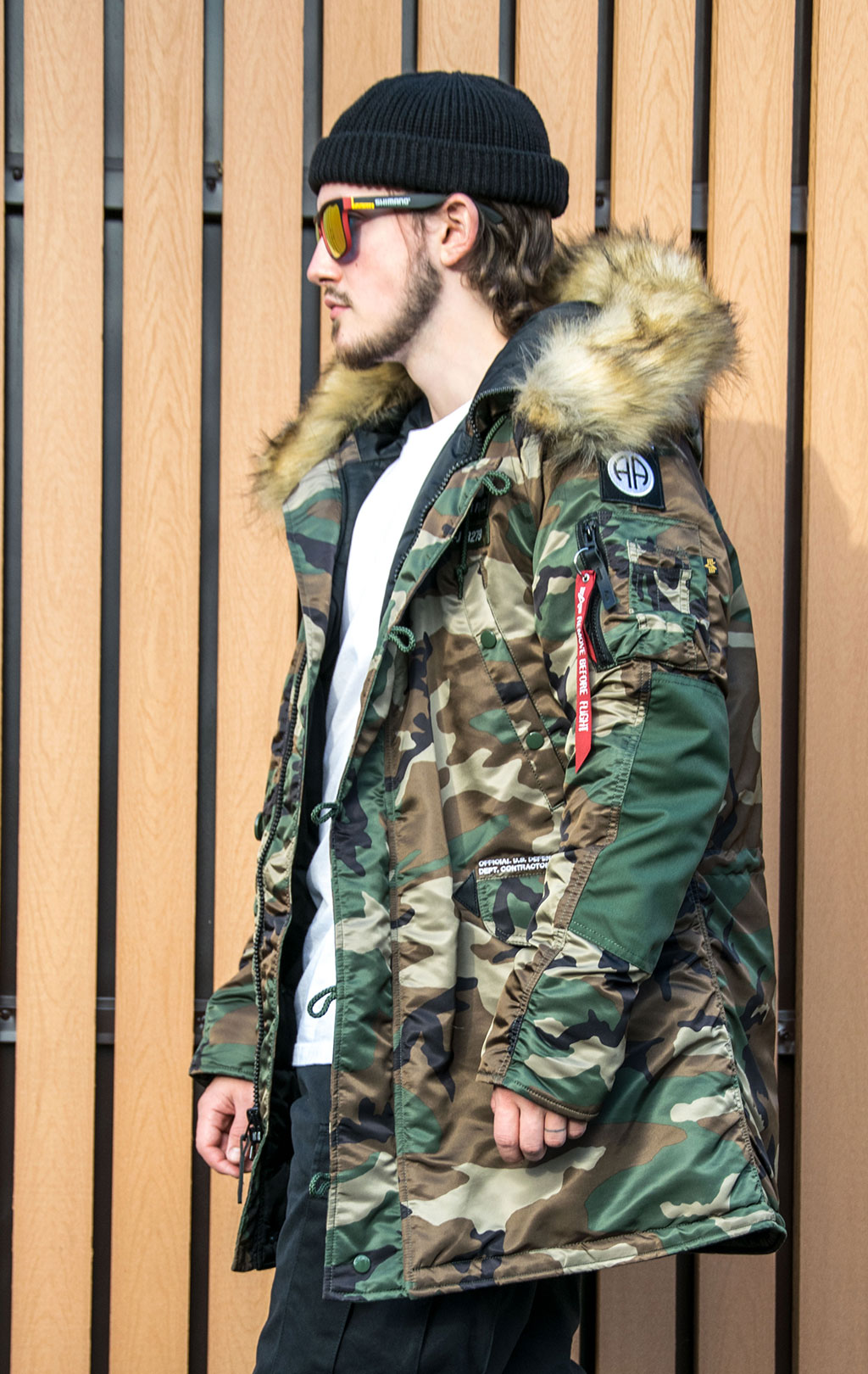 Аляска ALPHA INDUSTRIES AIRBORNE N-3B camo woodland 65 