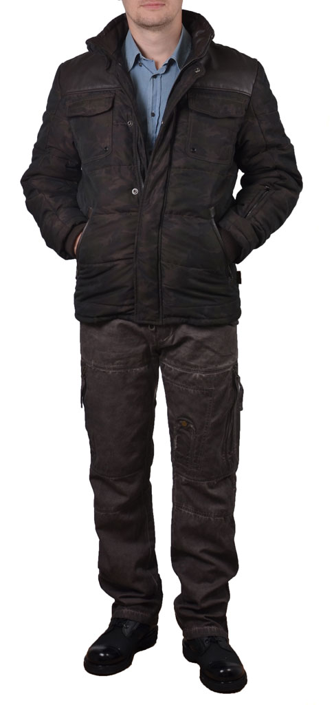 Куртка COCKPIT кожа/полиэстр camo (Z24P004) 