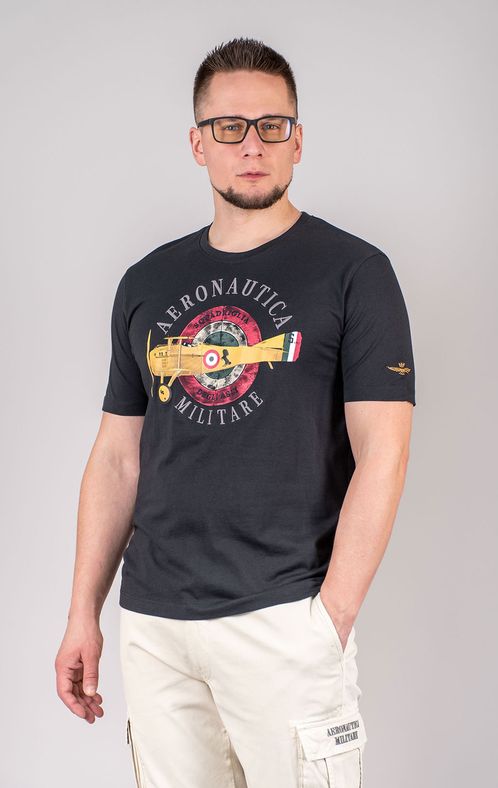 Футболка AERONAUTICA MILITARE SS 25 m/BD blue navy (TS 2414) 