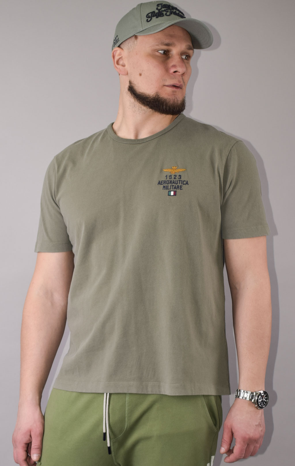 Футболка AERONAUTICA MILITARE SS 23/TR verde militare (TS 2053) 