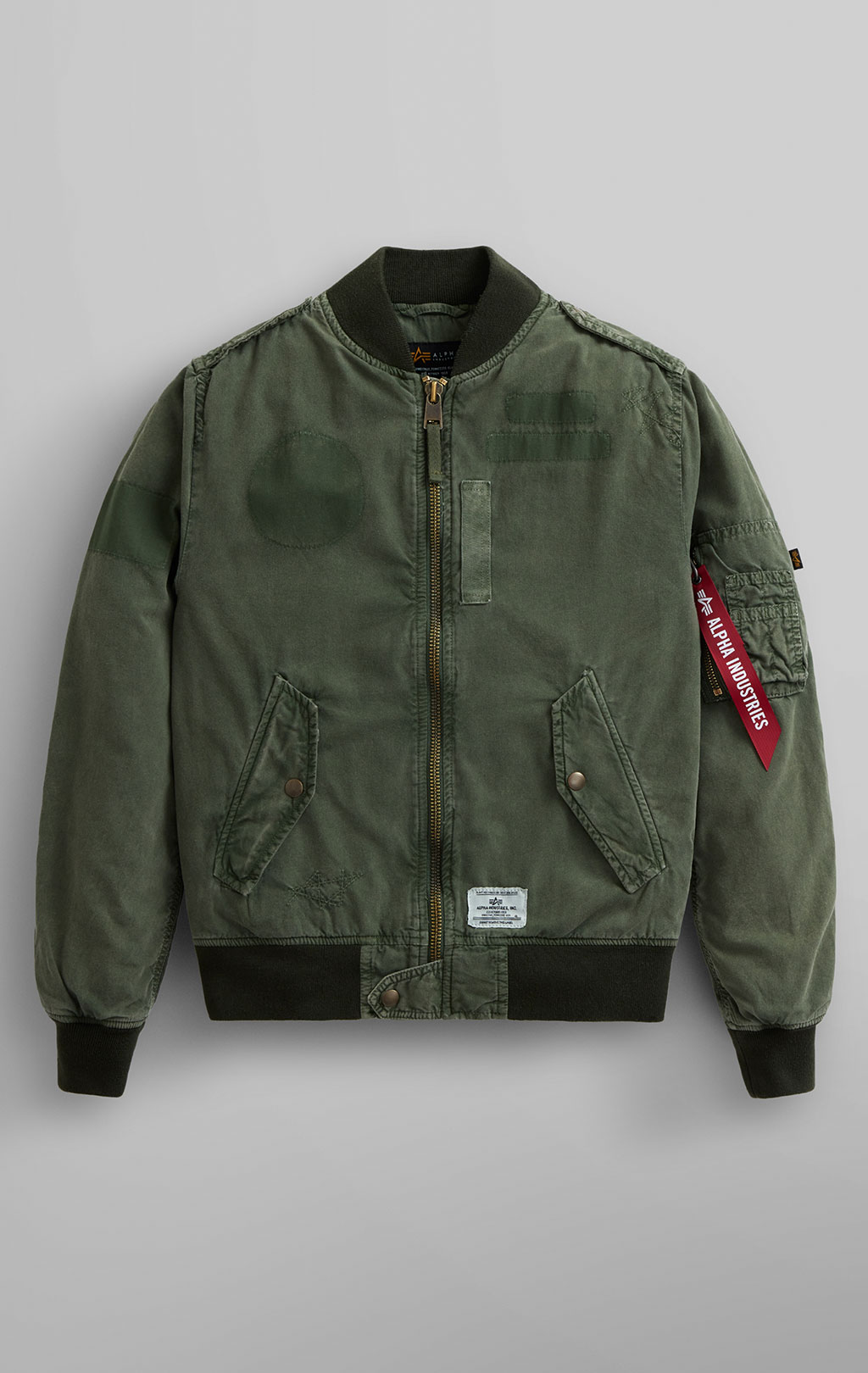 Женская ветровка ALPHA INDUSTRIES RIP AND REPAIR FLIGHT JACKET L-2B SS 24 m OG-107 green 