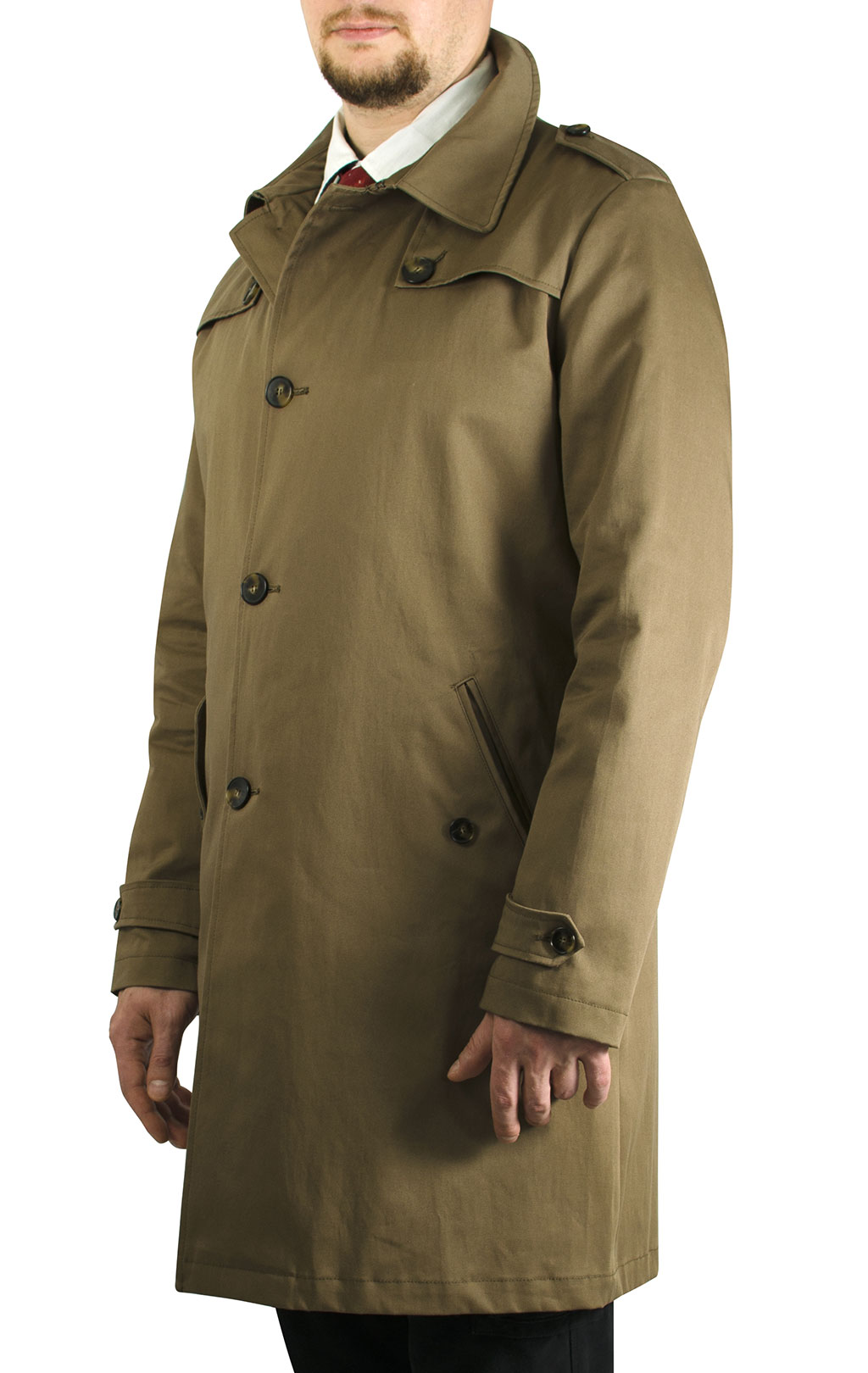 Плащ Giancarlo Rossi IMPERMEABILE GILBERT gabardin verde militare 