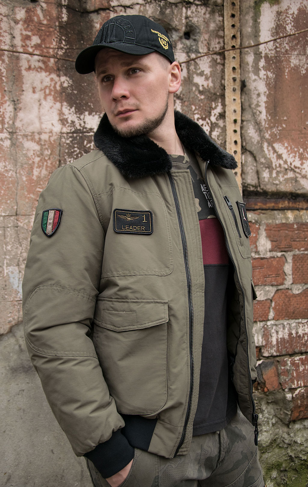 Куртка-пилот AERONAUTICA MILITARE FW 20/21/CN verde medio (AB 1907) 