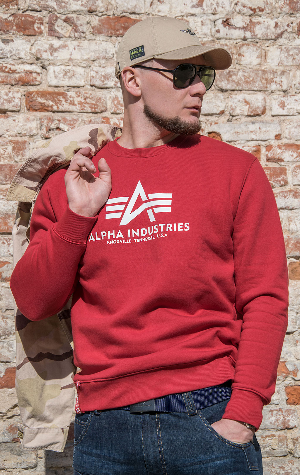 Свитшот ALPHA INDUSTRIES BASIC SWEATER speed red 