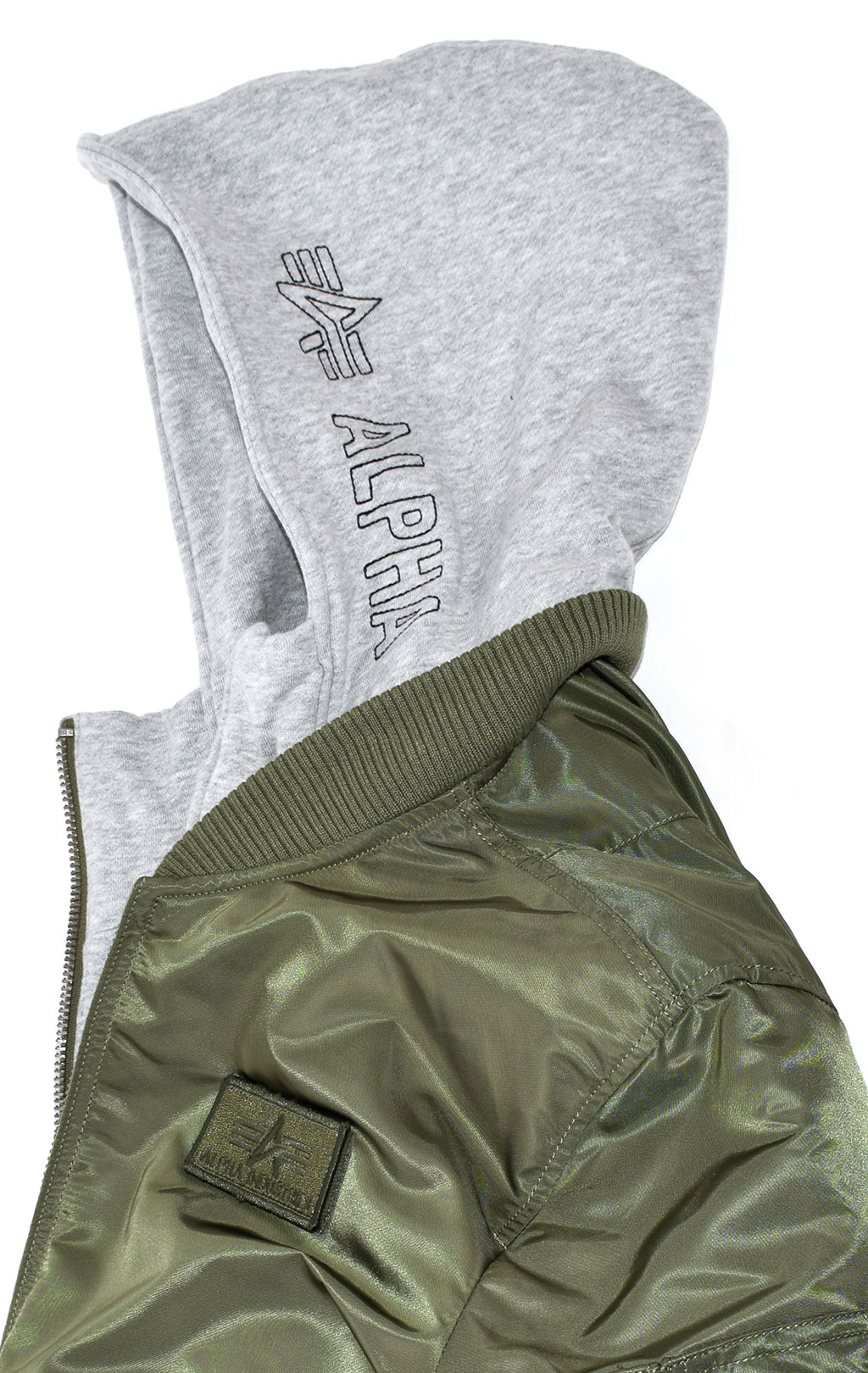 Куртка-бомбер лётная ALPHA INDUSTRIES D-Tec big size MA-1 sage green 