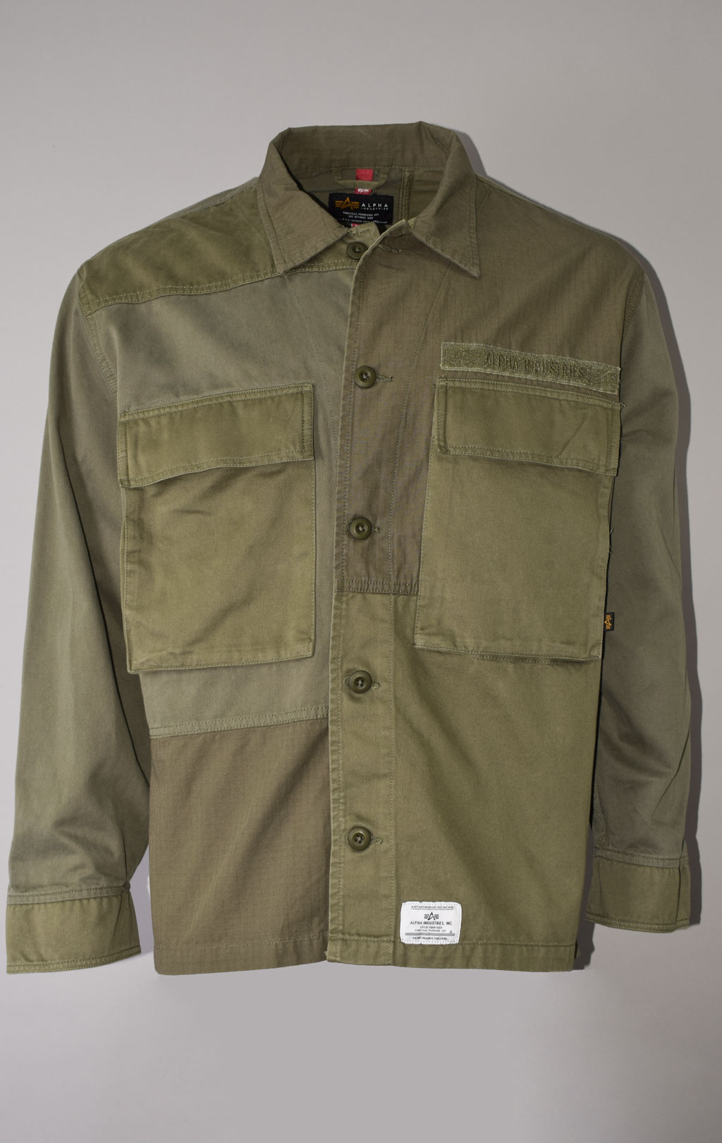 Ветровка ALPHA INDUSTRIES MIXED MEDIA SHIRT JACKET SS 23 m OG-107 green 